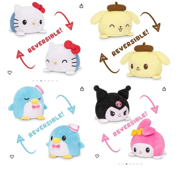 Sanrio Other - Sanrio Reversible Plushies Set of (4) Brand New
